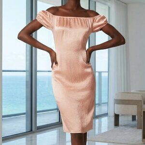 NWT $178 J. CREW slip dress off shoulder peachy 4